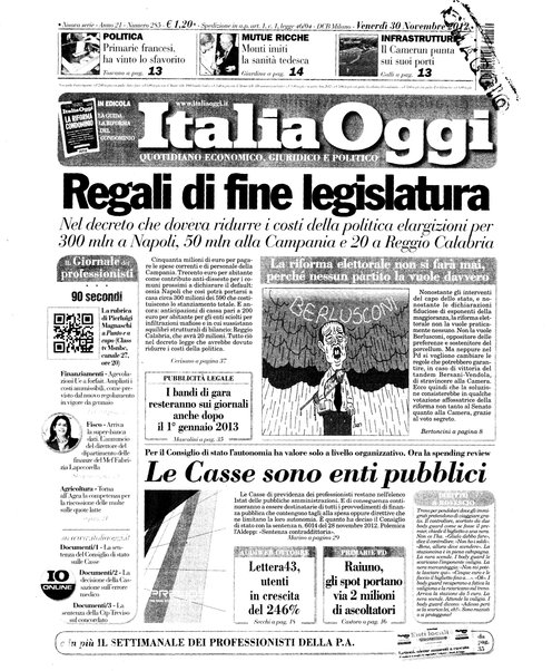 Italia oggi : quotidiano di economia finanza e politica